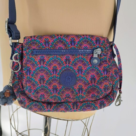 Kipling Sabian Crossbody Nylon Printed Bag Purse Glorious Day - Picture 1 of 8